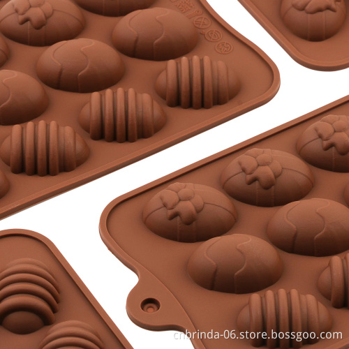 Easter Egg Chocolate Mold Easter Candy Cookie Mould Silicone Baking Mold for Party Jelly Ice Cube